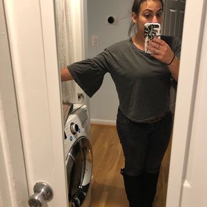 Truly madly deeply cropped quarter bell sleeved T